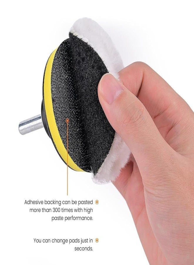 STHIRA® 5Pcs Wool buffing Pads with Hook and Loop Fastening, Soft Faux Wool, 3-Inch Replacement Car Polishing Pad for Scratches, Oxidation, Universal Use in Waxing and Buffing, Detailing Kit - Image 5